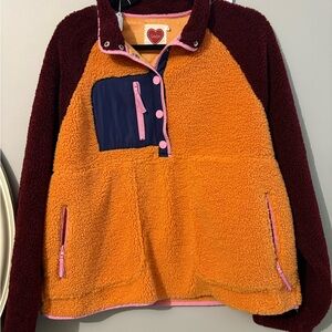 lovlov pink orange navy maroon sherpa pullover